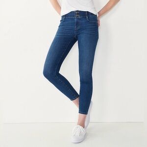 Nine West Dark Blue Mid-Rise Skinny Stretch Jeans